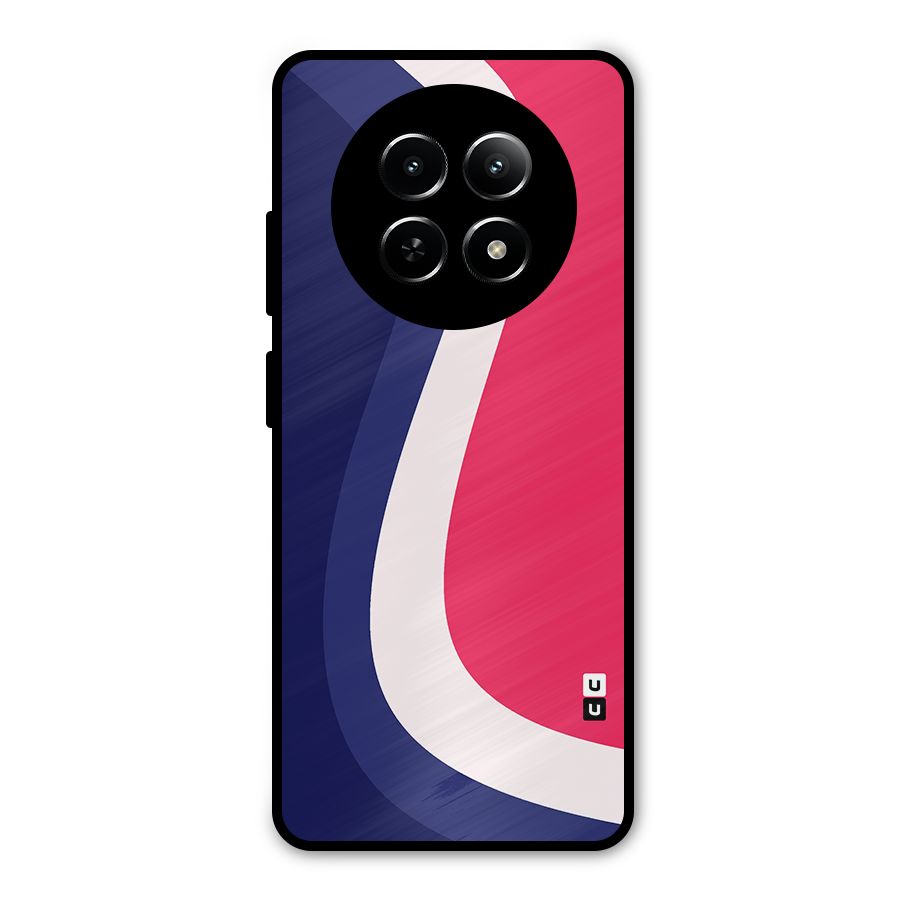 Colorful Wavy Print Metal Back Case for Realme Narzo 70x 5G