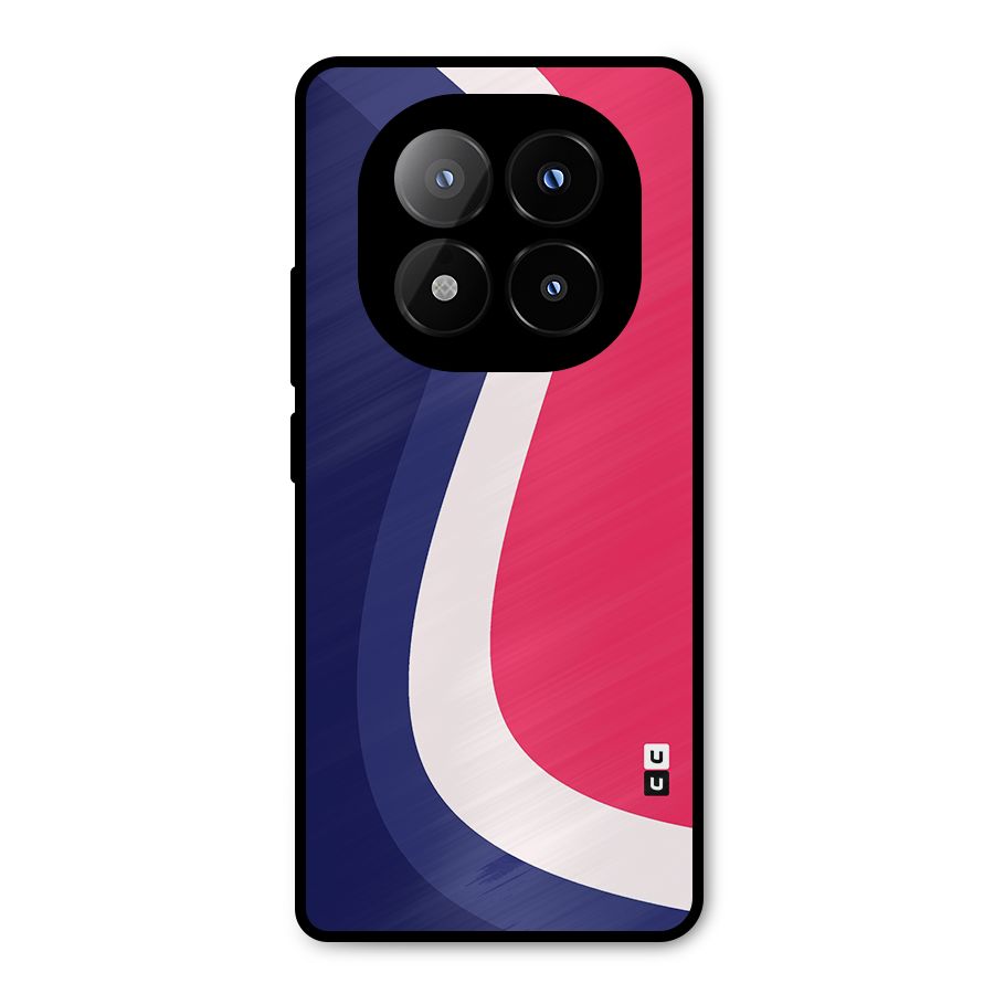 Colorful Wavy Print Metal Back Case for Redmi Note 14 Pro Plus 5G