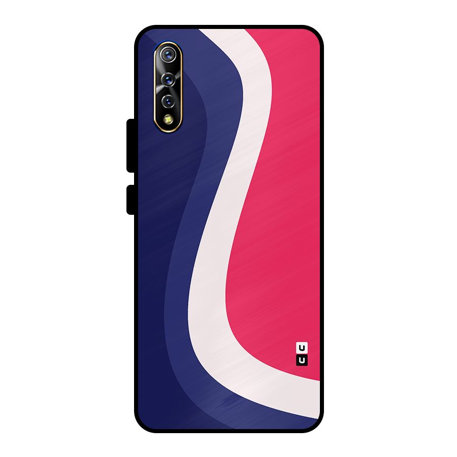 Colorful Wavy Print Metal Back Case for Vivo S1