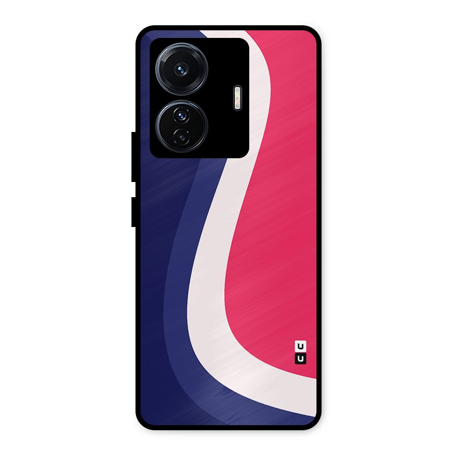 Colorful Wavy Print Metal Back Case for Vivo T1 Pro