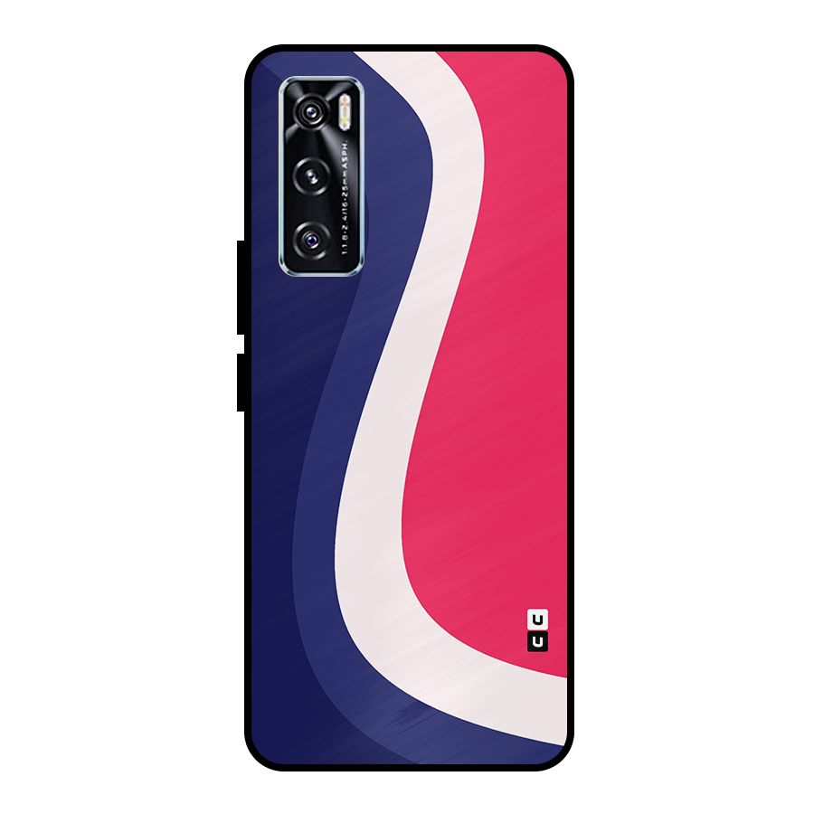 Colorful Wavy Print Metal Back Case for Vivo V20 SE