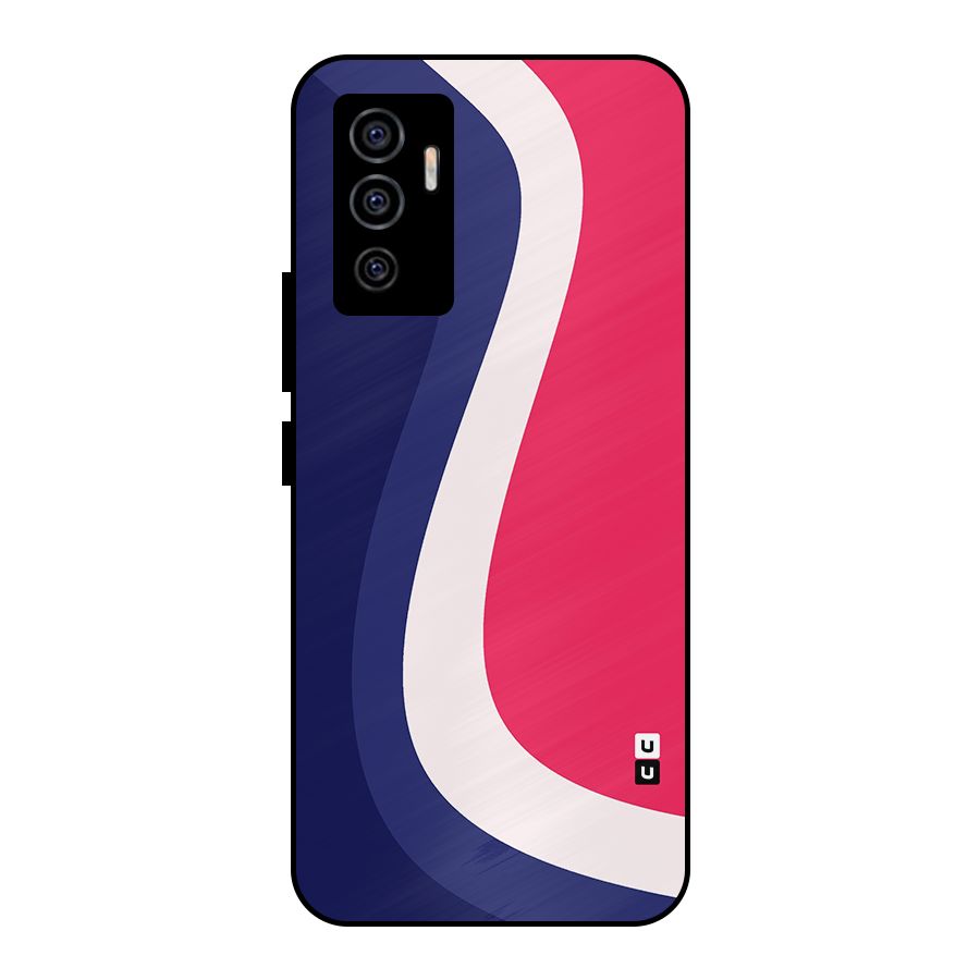 Colorful Wavy Print Metal Back Case for Vivo V23e