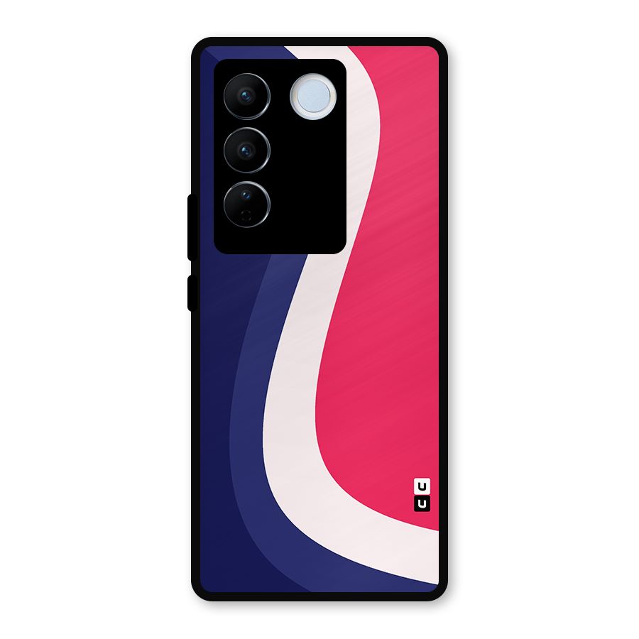 Colorful Wavy Print Metal Back Case for Vivo V27