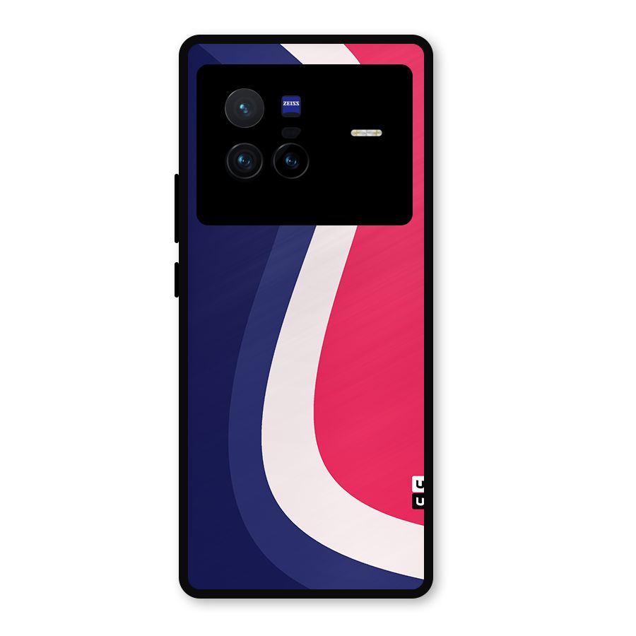 Colorful Wavy Print Metal Back Case for Vivo X80