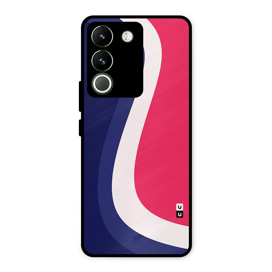 Colorful Wavy Print Metal Back Case for Vivo Y200