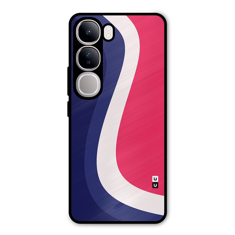 Colorful Wavy Print Metal Back Case for Vivo Y300
