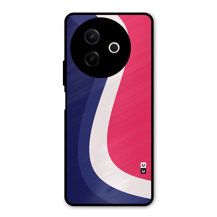 Colorful Wavy Print Metal Back Case for Vivo Y39