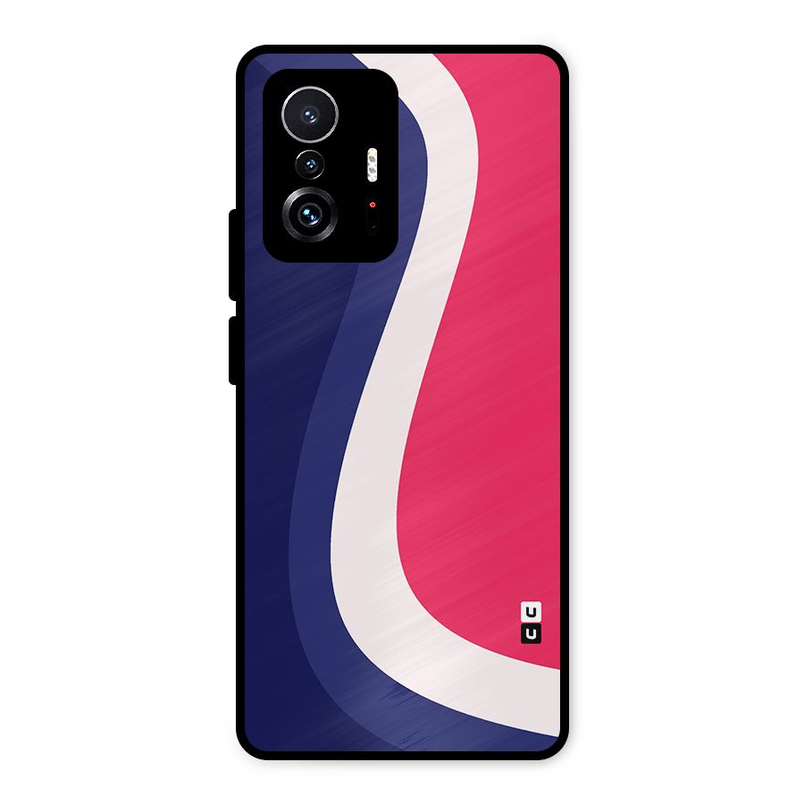 Colorful Wavy Print Metal Back Case for Xiaomi 11T Pro