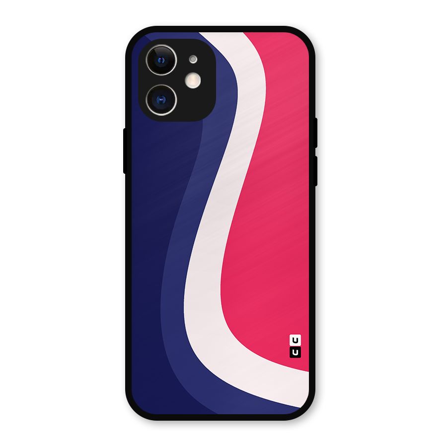Colorful Wavy Print Metal Back Case for iPhone 12