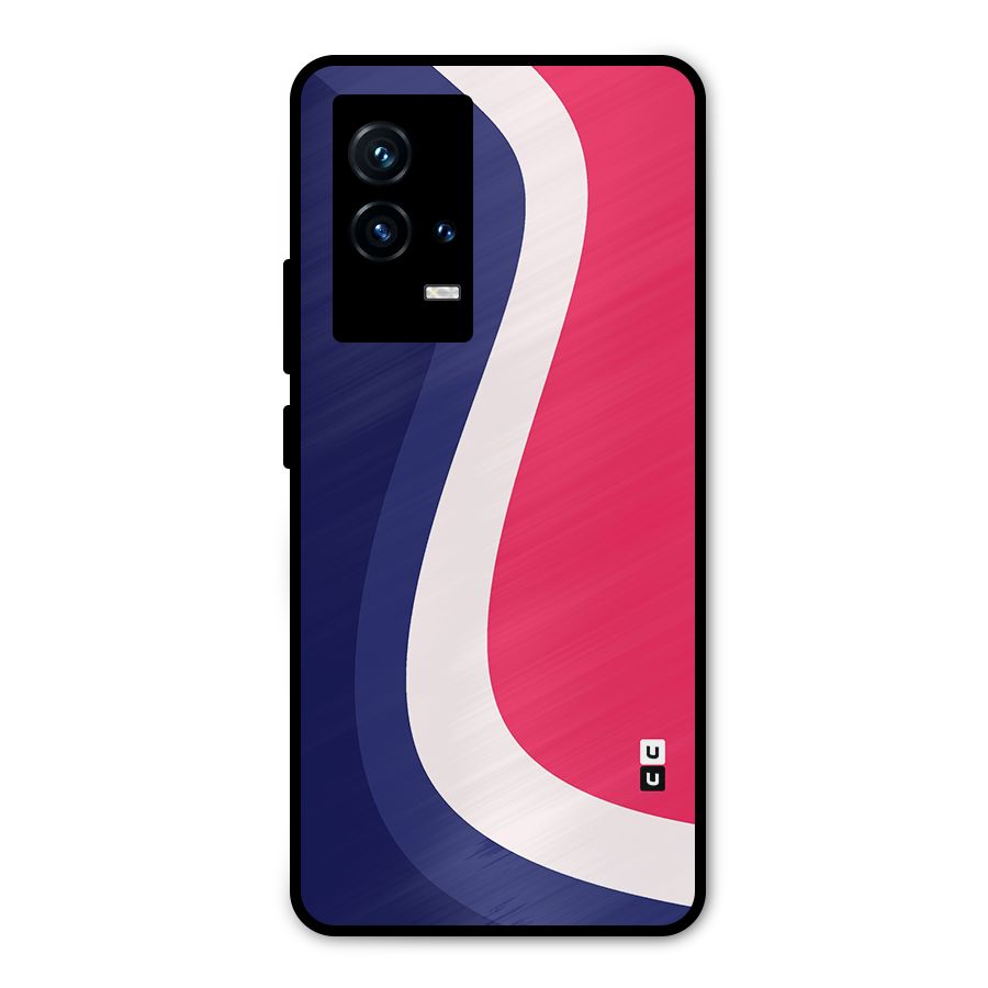 Colorful Wavy Print Metal Back Case for iQOO 9 5G