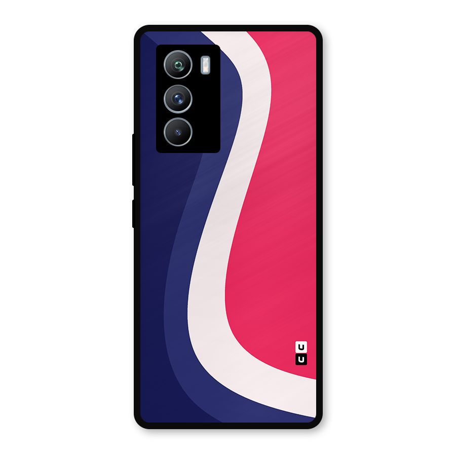 Colorful Wavy Print Metal Back Case for iQOO 9 SE