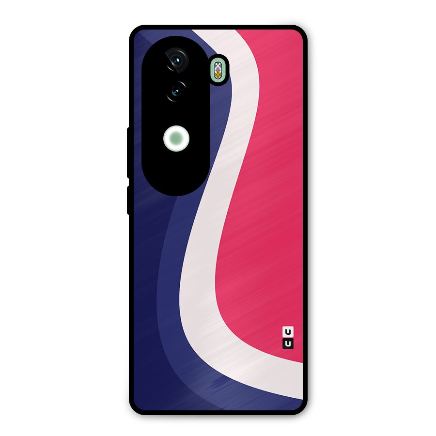 Colorful Wavy Print Metal Back Case for iQOO Z9s
