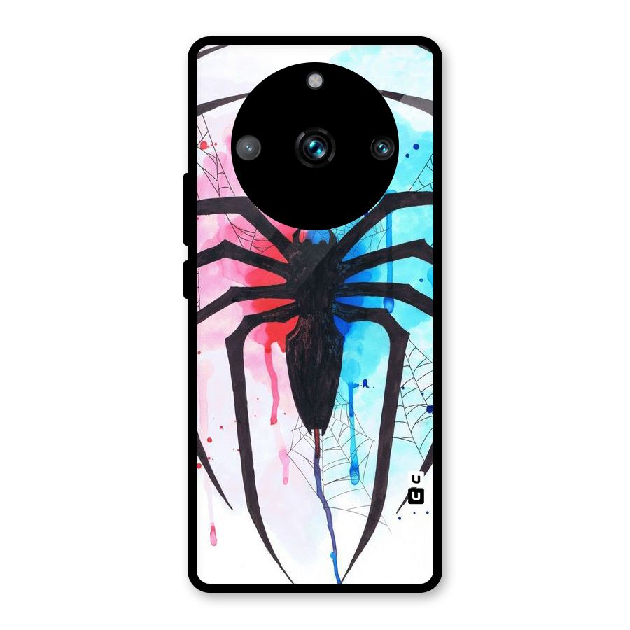 Colorful Web Glass Back Case for Realme 11 Pro Plus