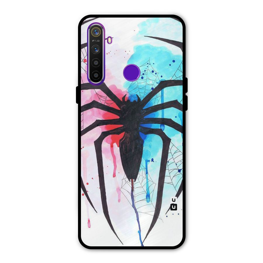 Colorful Web Glass Back Case for Realme 5s