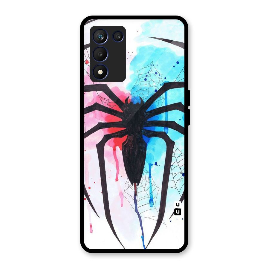 Colorful Web Glass Back Case for Realme 9 5G Speed