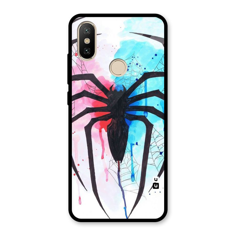 Colorful Web Glass Back Case for Redmi A1
