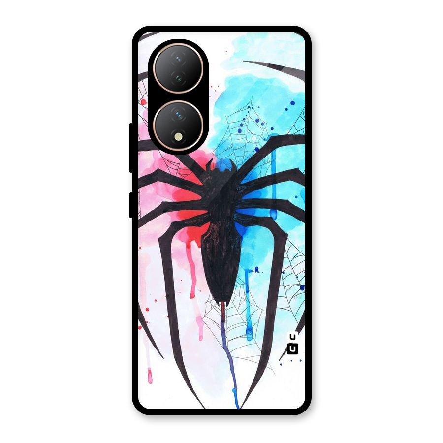 Colorful Web Glass Back Case for Vivo Y100A