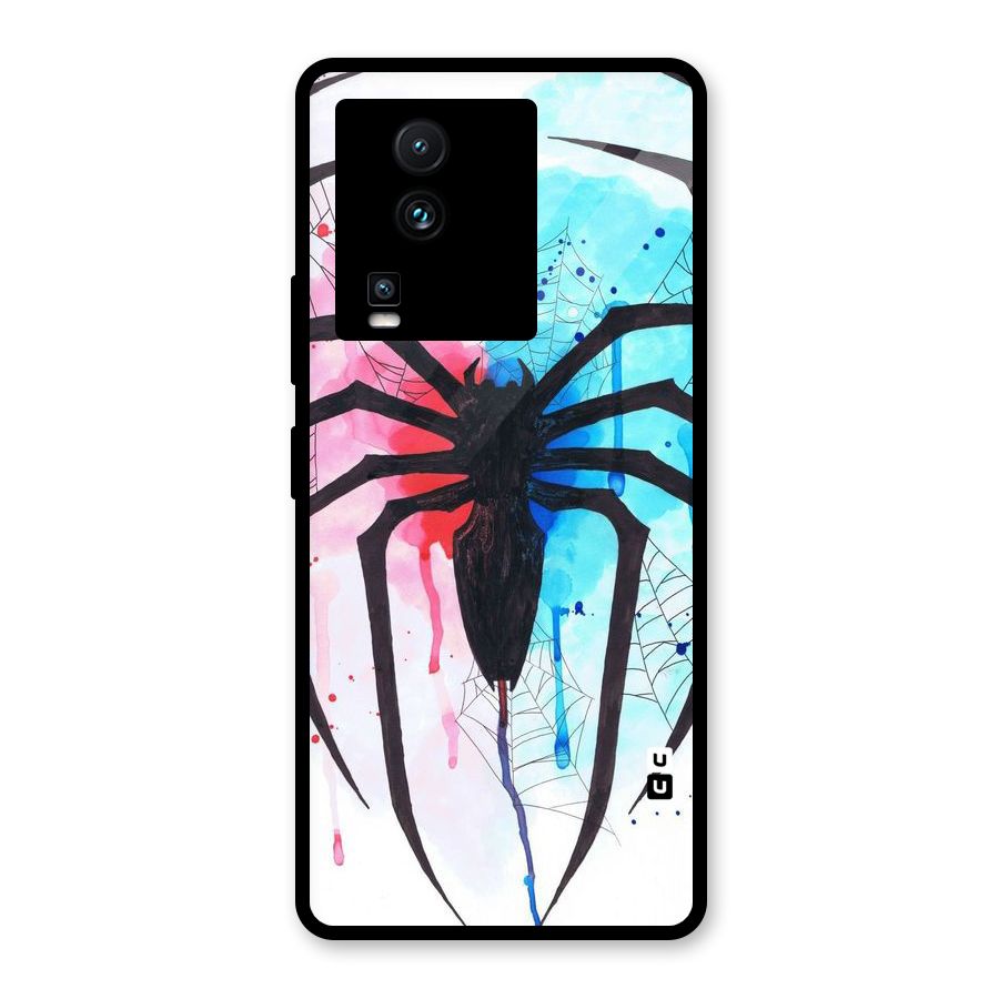 Colorful Web Glass Back Case for Vivo iQOO Neo 7