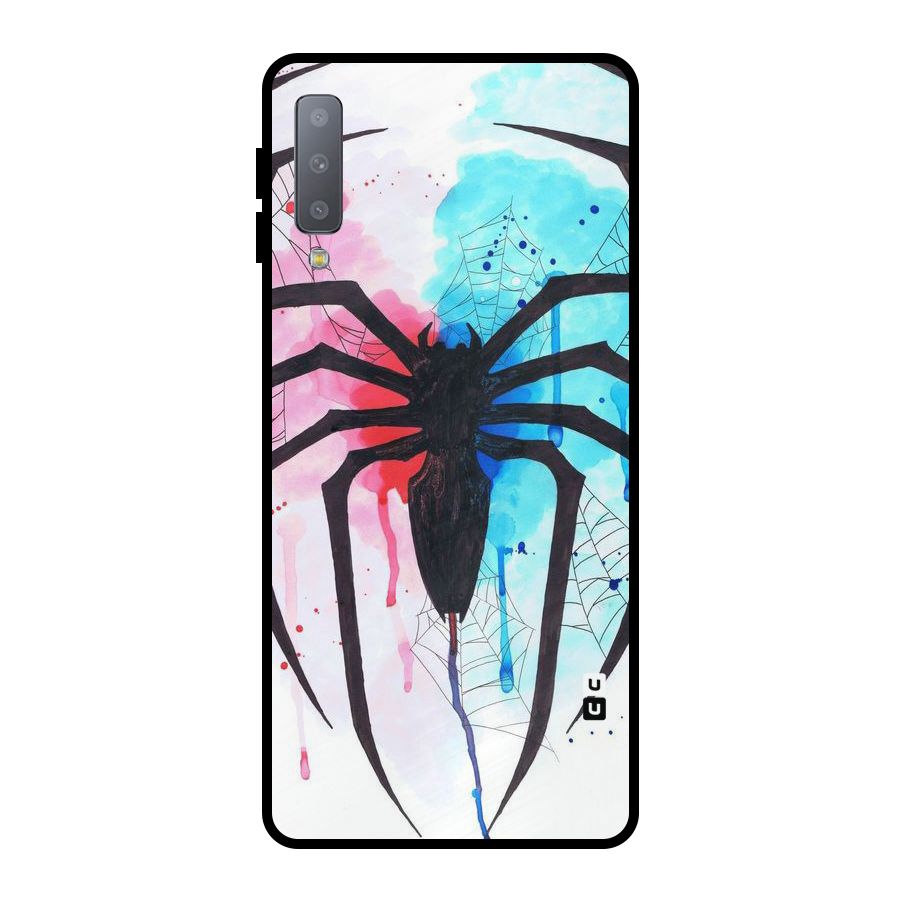 Colorful Web Metal Back Case for Galaxy A7 (2018)