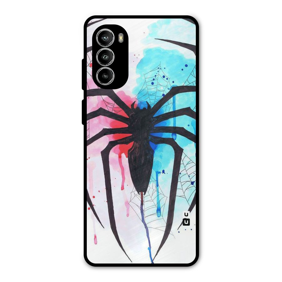 Colorful Web Metal Back Case for Moto G52