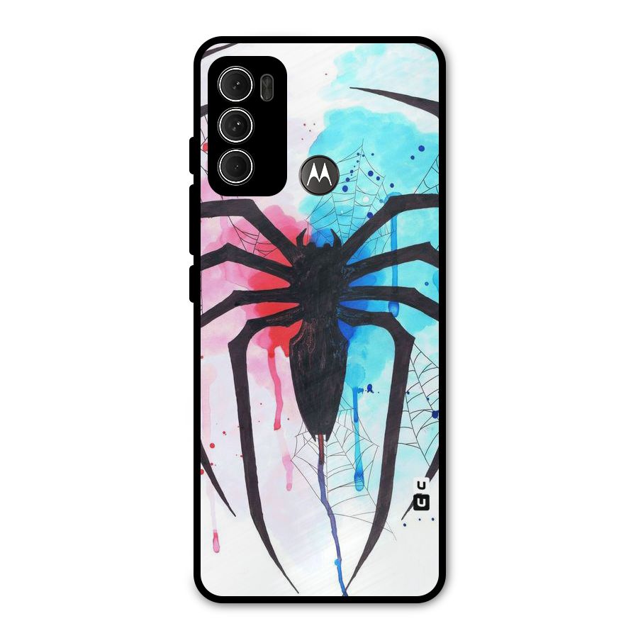 Colorful Web Metal Back Case for Moto G60