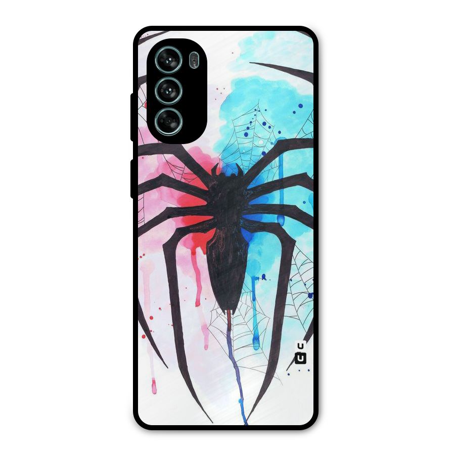 Colorful Web Metal Back Case for Moto G62