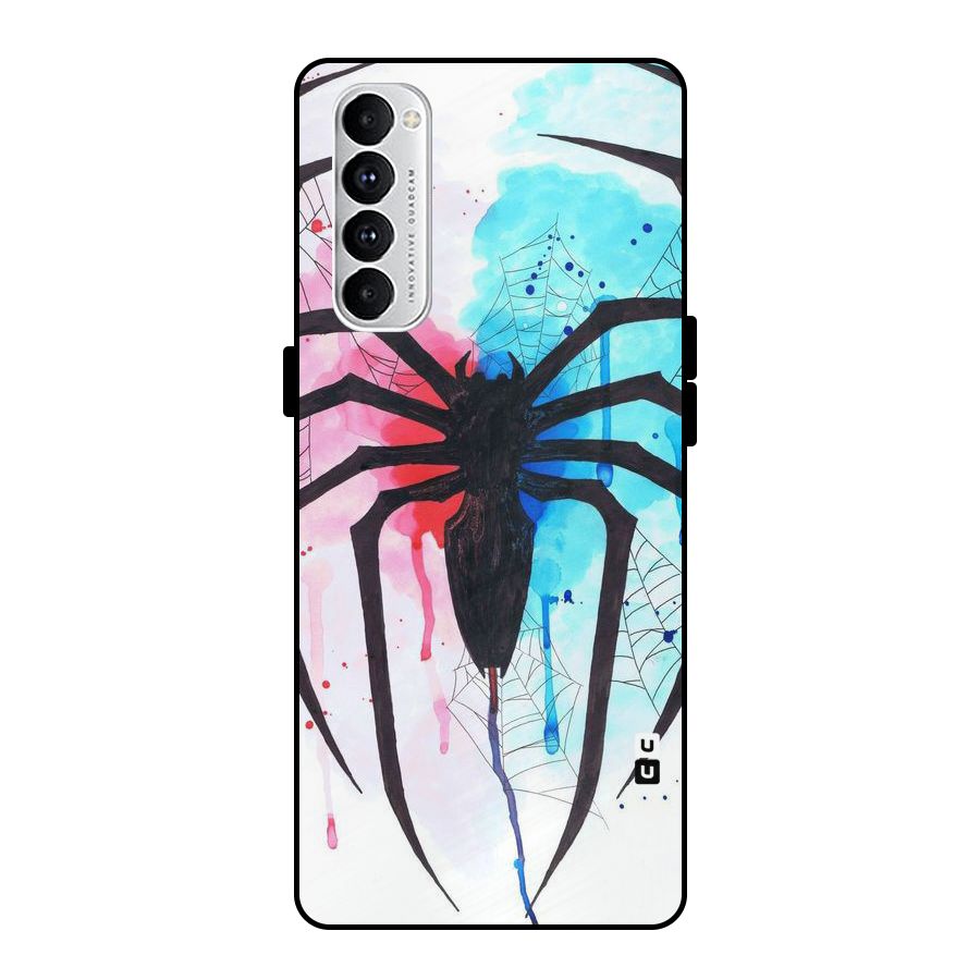 Colorful Web Metal Back Case for Oppo Reno4 Pro