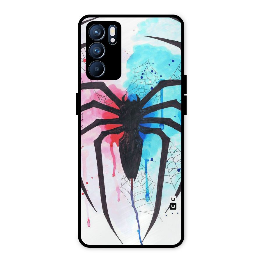 Colorful Web Metal Back Case for Oppo Reno6 5G
