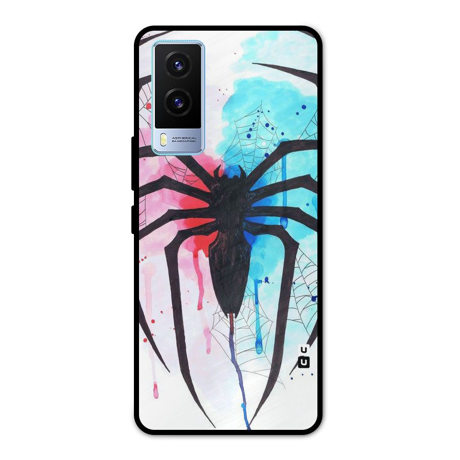 Colorful Web Metal Back Case for Vivo V21e 5G