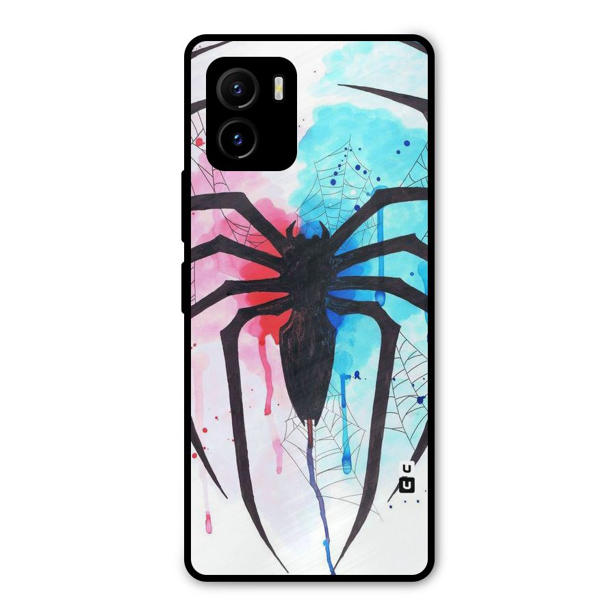 Colorful Web Metal Back Case for Vivo Y15s