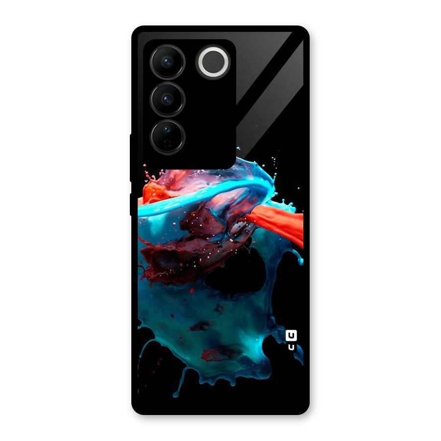 Colour War Glass Back Case for Vivo V27