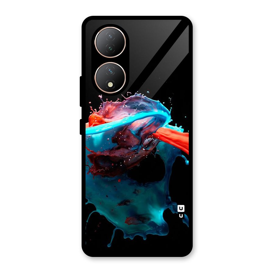 Colour War Glass Back Case for Vivo Y100A