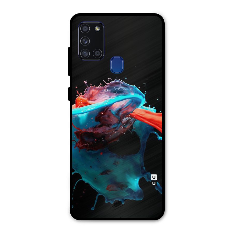 Colour War Metal Back Case for Galaxy A21s