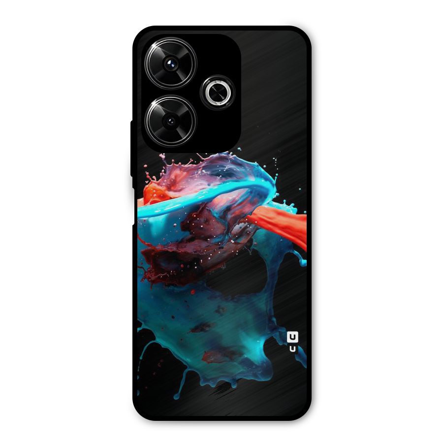 Colour War Metal Back Case for Poco M6 Plus