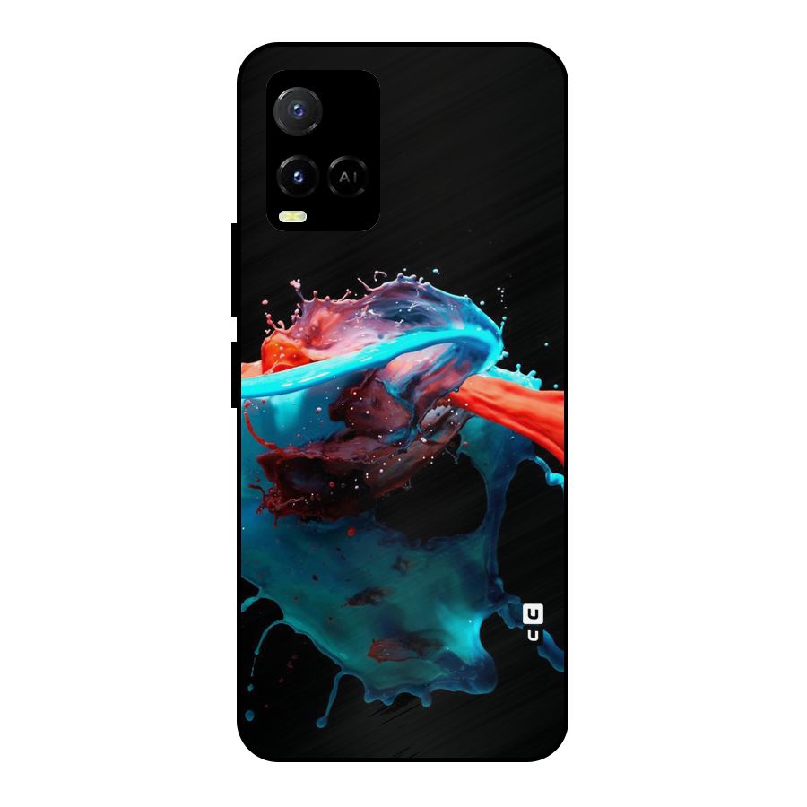 Colour War Metal Back Case for Vivo Y21A