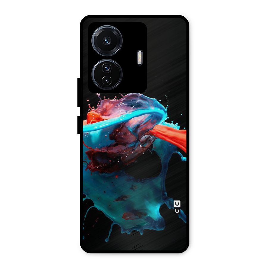 Colour War Metal Back Case for iQOO Z6