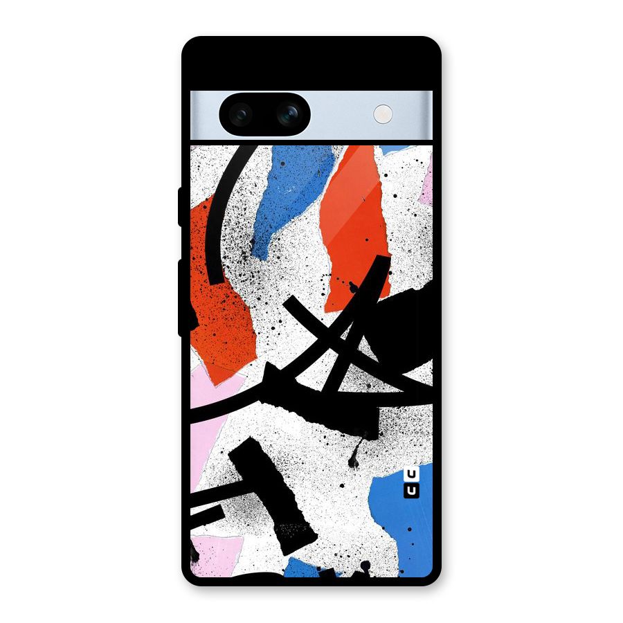 Coloured Abstract Art Glass Back Case for Google Pixel 7a