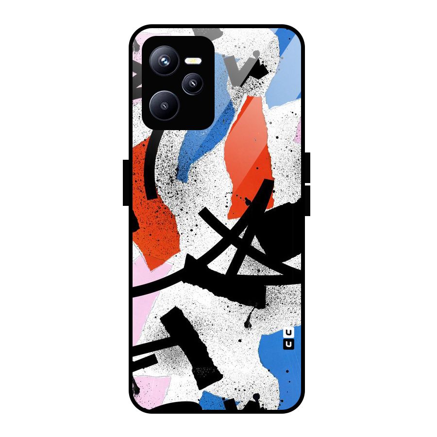 Coloured Abstract Art Glass Back Case for Realme C35