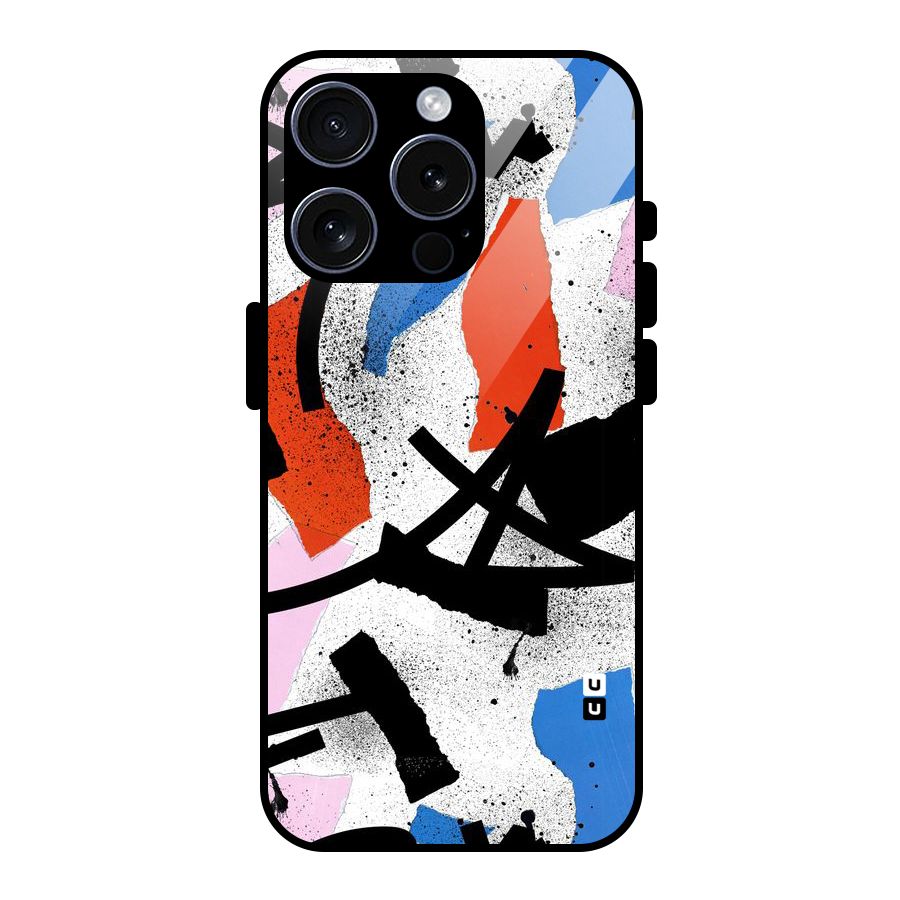Coloured Abstract Art Glass Back Case for iPhone 15 Pro
