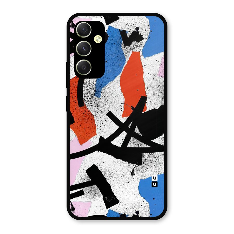 Coloured Abstract Art Metal Back Case for Galaxy A34