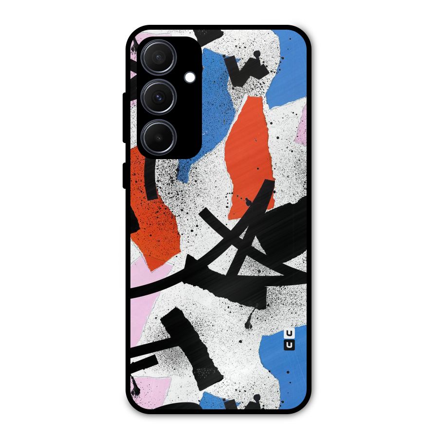 Coloured Abstract Art Metal Back Case for Galaxy A35