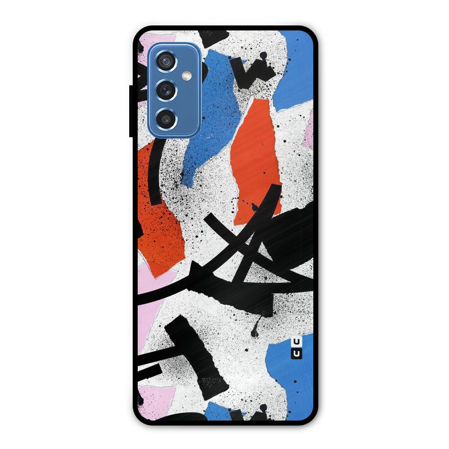 Coloured Abstract Art Metal Back Case for Galaxy M52 5G