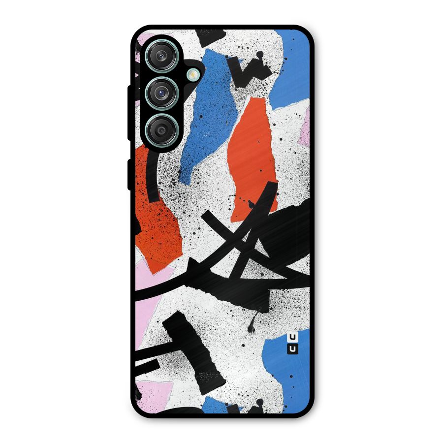Coloured Abstract Art Metal Back Case for Galaxy M55 5G