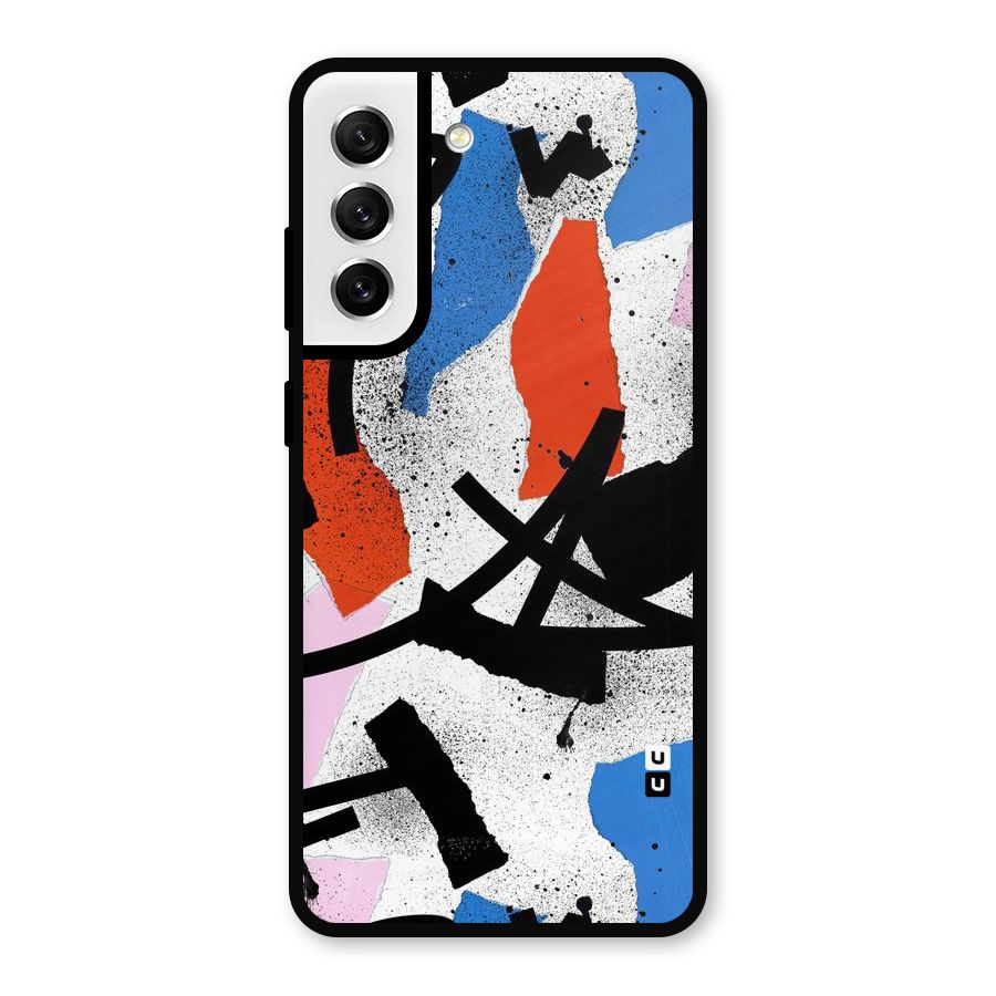 Coloured Abstract Art Metal Back Case for Galaxy S21 FE 5G