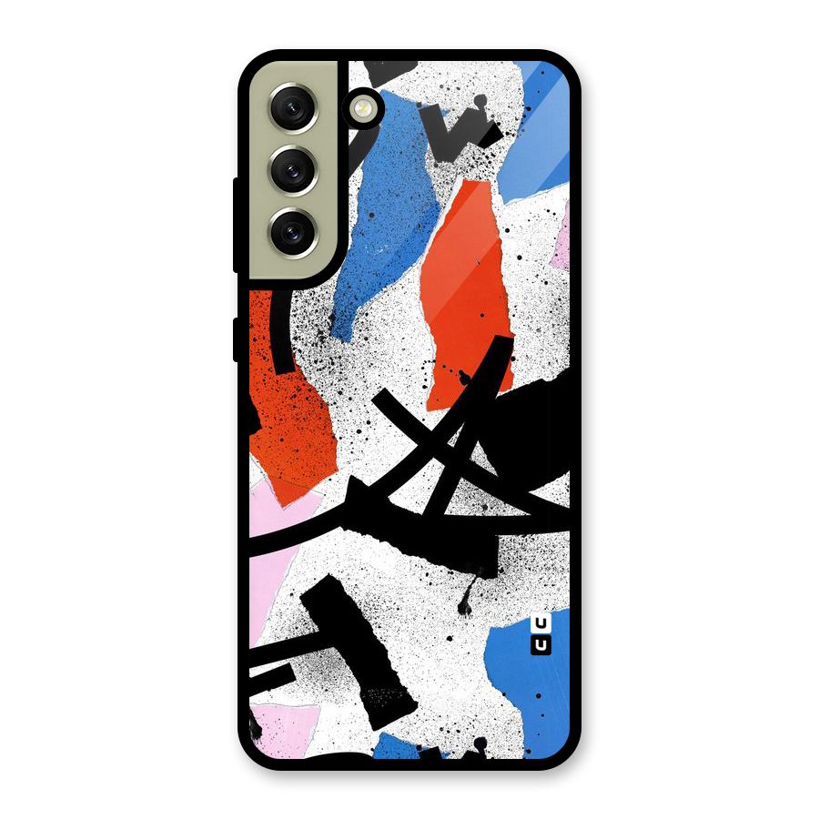 Coloured Abstract Art Metal Back Case for Galaxy S21 FE 5G (2023)