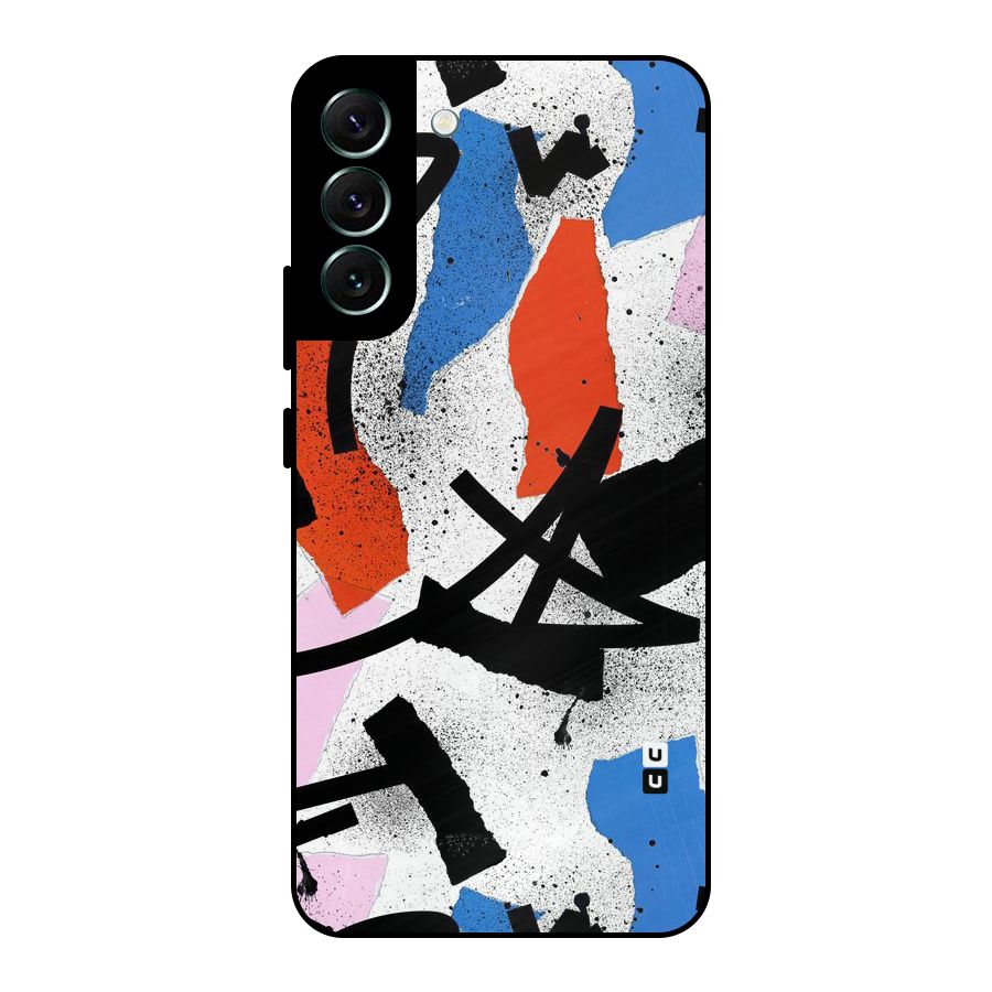 Coloured Abstract Art Metal Back Case for Galaxy S22 Plus 5G