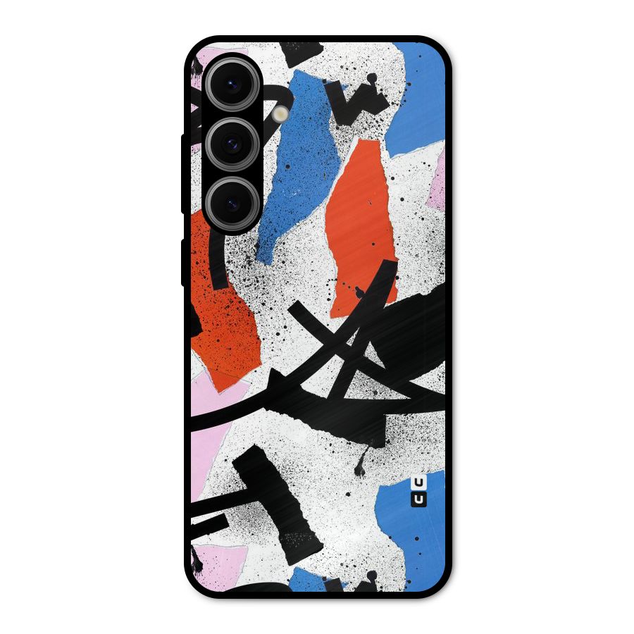 Coloured Abstract Art Metal Back Case for Galaxy S24 FE
