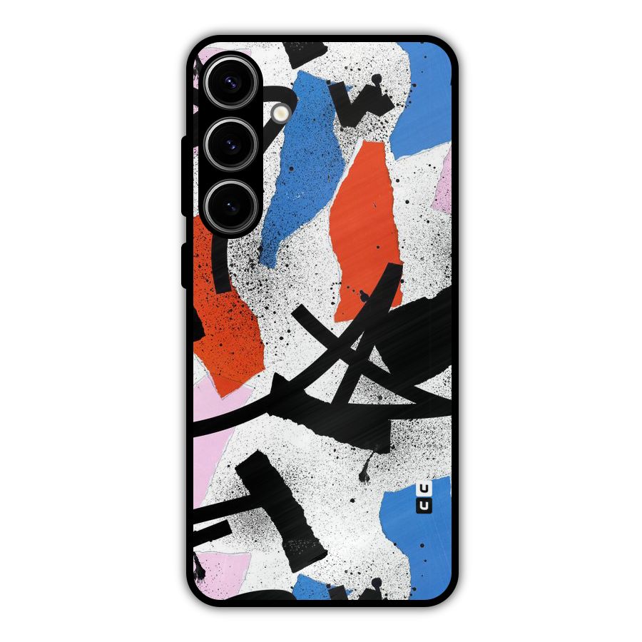 Coloured Abstract Art Metal Back Case for Galaxy S24 Plus