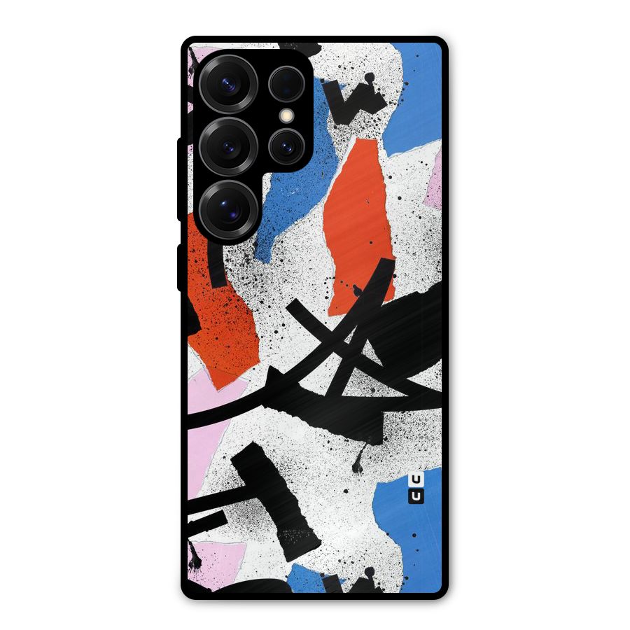 Coloured Abstract Art Metal Back Case for Galaxy S25 Ultra