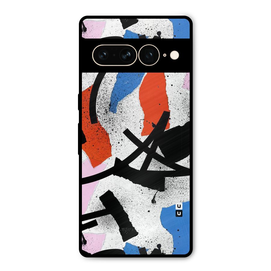 Coloured Abstract Art Metal Back Case for Google Pixel 7 Pro